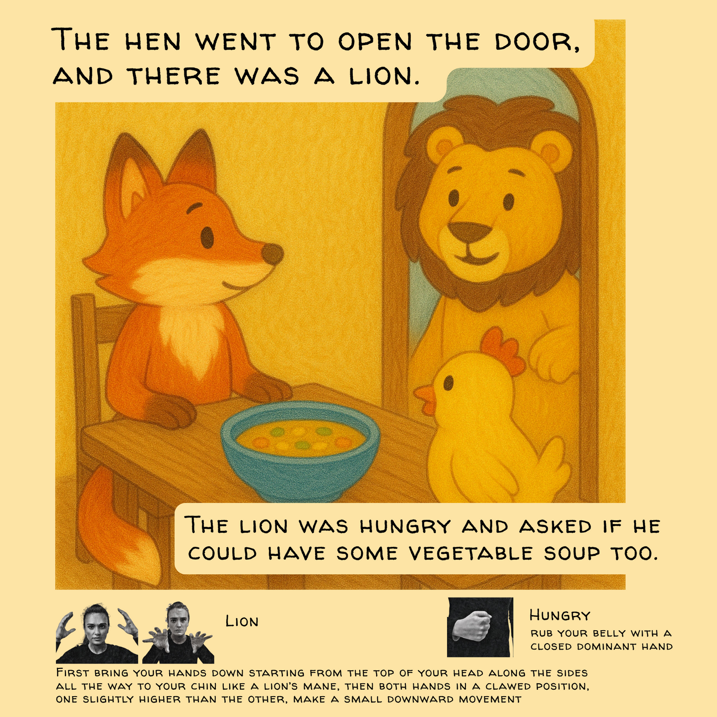A Hen, a Fox, a Lion and a Police Officer